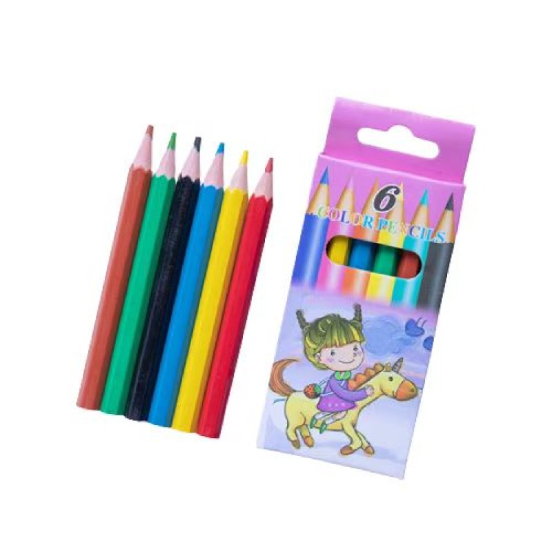 Low MOQ 6 pcs Color wood Pencils set In paper box RTS 